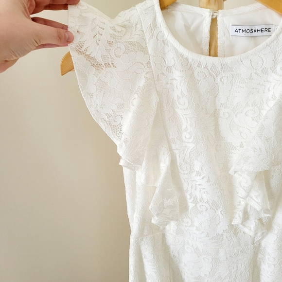 ATMOS & HERE Size 6 White Lace Dress - Picture 6 of 9